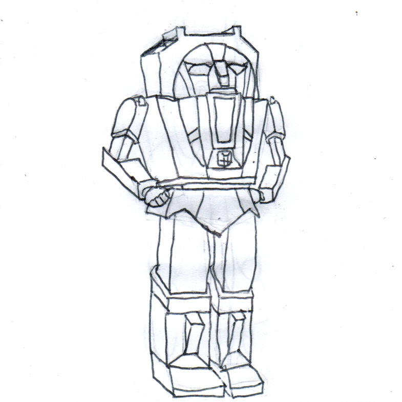 A drawing of Gears, a Transformer robot