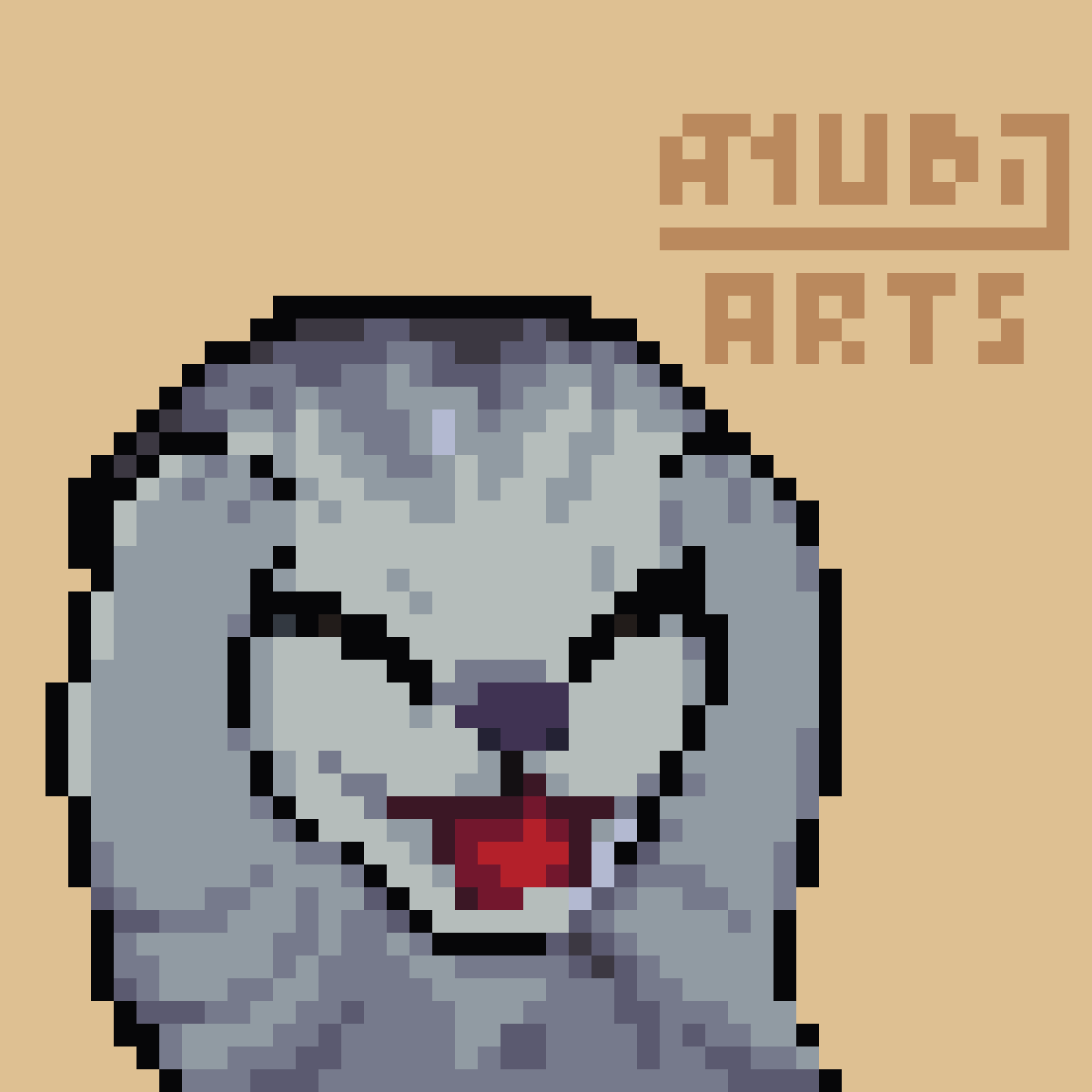 A Pixel Art Redraw, featuring a gray kitty who's grabbing their head and screaming as loudly as they can.